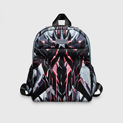 Детский рюкзак Чёрно-красная агрессивная абстракция на белом фоне, цвет: 3D-принт