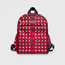 Детский рюкзак Белые треугольники на красном фоне