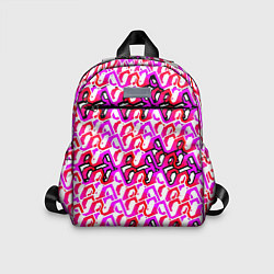 Детский рюкзак Розовый узор и белая обводка, цвет: 3D-принт