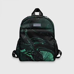 Детский рюкзак Черно-зеленый мрамор, цвет: 3D-принт