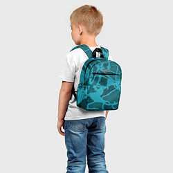 Детский рюкзак Изумрудно-бирюзовая графика, цвет: 3D-принт — фото 2