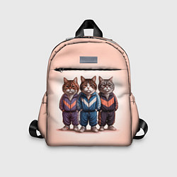 Детский рюкзак Три полосатых кота в спортивных костюмах пацана, цвет: 3D-принт