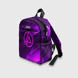 Детский рюкзак Linkin park neon stripes logo, цвет: 3D-принт — фото 2