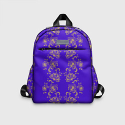Детский рюкзак Контурные цветы на фиолетовом фоне, цвет: 3D-принт