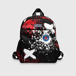 Детский рюкзак Пари Сен-Жермен на фоне граффити и брызг красок, цвет: 3D-принт