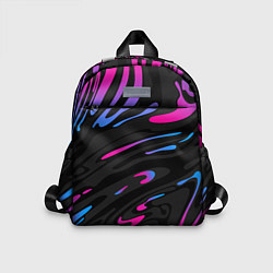 Детский рюкзак Неоновые разводы - фиолетовый, цвет: 3D-принт