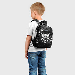 Детский рюкзак Ведьмак - знак школы волка и брызги, цвет: 3D-принт — фото 2