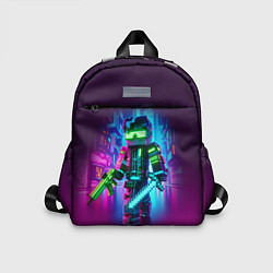 Детский рюкзак Cyberpunk and Minecraft - collaboration ai art, цвет: 3D-принт