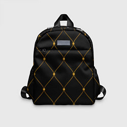 Детский рюкзак Желтая сетка на черном, цвет: 3D-принт
