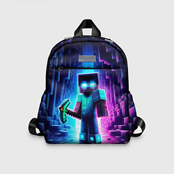 Детский рюкзак Minecraft - neon character ai art, цвет: 3D-принт