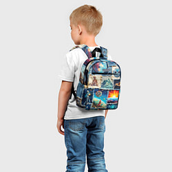 Детский рюкзак Разнообразие миров - пэчворк, цвет: 3D-принт — фото 2