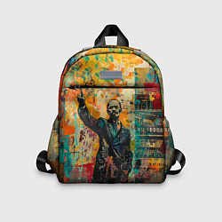 Детский рюкзак Абстрактное граффити человека в черном костюме, цвет: 3D-принт