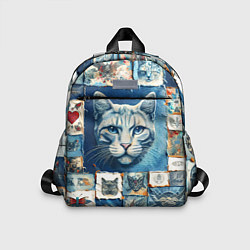 Детский рюкзак Кошка на дениме - пэчворк
