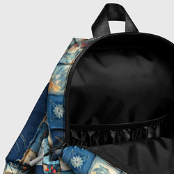 Детский рюкзак Кошка на дениме - пэчворк, цвет: 3D-принт — фото 2