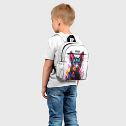 Детский рюкзак Доберман маркерами, цвет: 3D-принт — фото 2