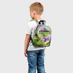 Детский рюкзак Геометрический пейзаж фиолетовый и зеленый, цвет: 3D-принт — фото 2