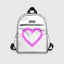 Детский рюкзак Неоновое сиреневое сердце, цвет: 3D-принт