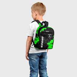 Детский рюкзак Lamborghini green sport hexagon, цвет: 3D-принт — фото 2