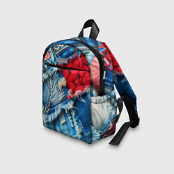 Детский рюкзак Авангардный джинсовый пэчворк - нейросеть, цвет: 3D-принт — фото 2