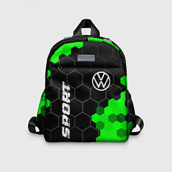 Детский рюкзак Volkswagen green sport hexagon, цвет: 3D-принт