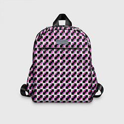 Детский рюкзак Чёрно-розовые ячейки, цвет: 3D-принт