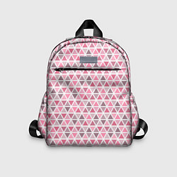 Детский рюкзак Серо-розовый паттерн треугольники, цвет: 3D-принт