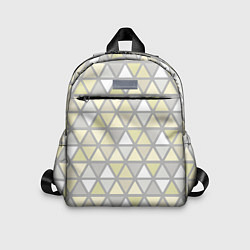 Детский рюкзак Паттерн геометрия светлый жёлто-серый, цвет: 3D-принт