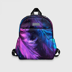 Детский рюкзак Искрящиеся перья в розовых и голубых оттенках, цвет: 3D-принт