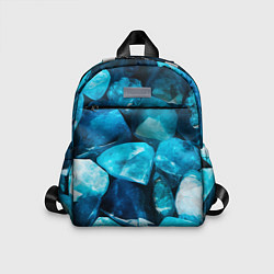 Детский рюкзак Аквамарин камни минералы крупный план, цвет: 3D-принт