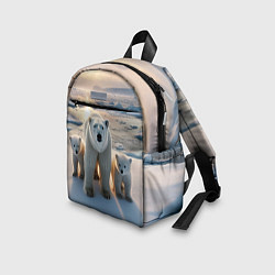 Детский рюкзак Polar bear with her cubs - ai art, цвет: 3D-принт — фото 2