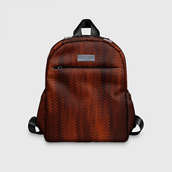 Детский рюкзак Ярко-коричневый волнистыми линиями, цвет: 3D-принт