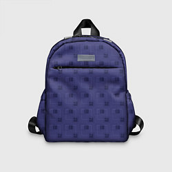 Детский рюкзак Тёмный сиреневый паттерн квадраты, цвет: 3D-принт
