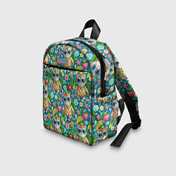 Детский рюкзак Коты и летний вайб паттерн, цвет: 3D-принт — фото 2