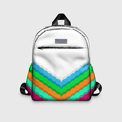 Детский рюкзак Пятицветный угольник с волной, цвет: 3D-принт