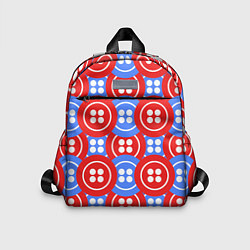 Детский рюкзак Красные и синие пуговицы, цвет: 3D-принт