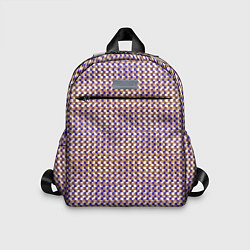 Детский рюкзак Сине-бежевый текстурированный квадраты-рябь