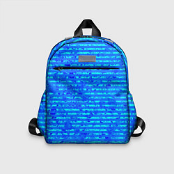 Детский рюкзак Яркий голубой абстрактный полосатый, цвет: 3D-принт