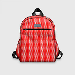 Детский рюкзак Красный в белые маленькие полоски, цвет: 3D-принт