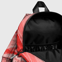 Детский рюкзак Полосатый красно-белый, цвет: 3D-принт — фото 2