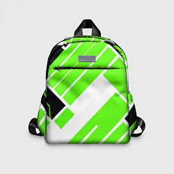 Детский рюкзак Зелёные широкие линии на белом фоне