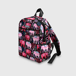 Детский рюкзак Орнамент разноцветных слонов, цвет: 3D-принт — фото 2