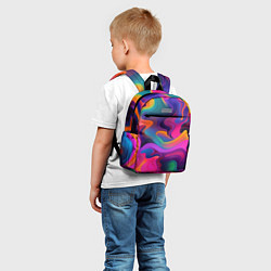 Детский рюкзак Неоновые формы, цвет: 3D-принт — фото 2