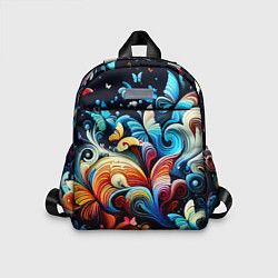 Детский рюкзак Бабочки и цветы в ночи - фантазия, цвет: 3D-принт