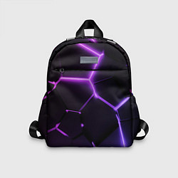 Детский рюкзак Темные фиолетовые неоновые плиты в разломе