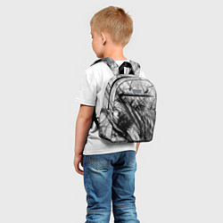 Детский рюкзак Серый абстрактный серо-черный шрих, цвет: 3D-принт — фото 2