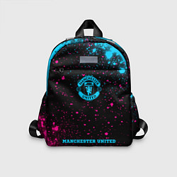 Детский рюкзак Manchester United - neon gradient по-центру, цвет: 3D-принт