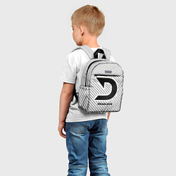 Детский рюкзак Символ Deadlock на светлом фоне с полосами, цвет: 3D-принт — фото 2