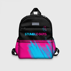 Детский рюкзак Stumble Guys - neon gradient посередине, цвет: 3D-принт