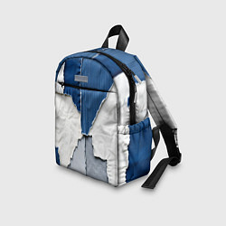 Детский рюкзак Сине-белый пэчворк, цвет: 3D-принт — фото 2