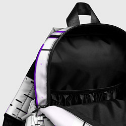 Детский рюкзак Чёрные и фиолетовые полосы на белом фоне, цвет: 3D-принт — фото 2